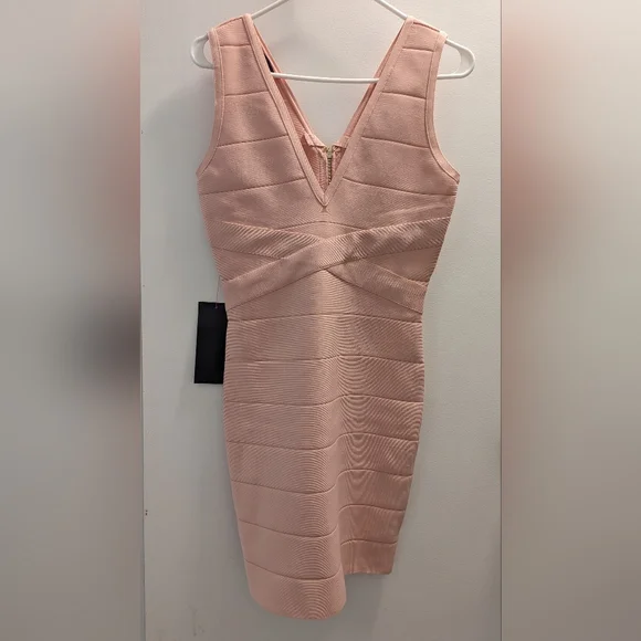 light pink prom dresses 2018 Faviana V-neck Lace-up Back Prom Dress 11002 Light Pink / 6 main image 1